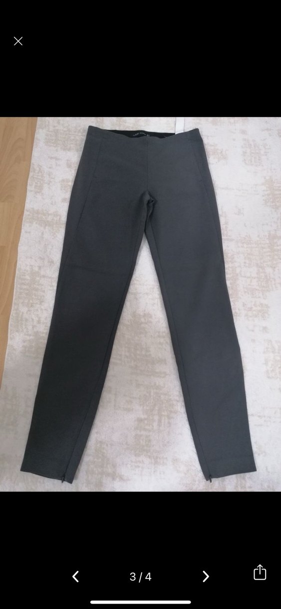 Zara Kadın Siyah Elastik Kumaş Pantolon - Görsel 3