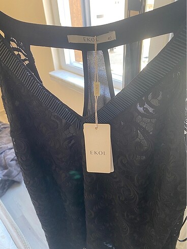 Ekol Ekol Askılı dantel bluz