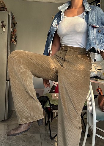 s Beden Vintage kadife pantolon
