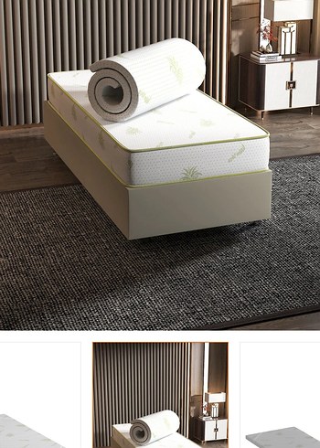 Aleovera kumaşlı ortopedik yaylı tek kişilik yatak - Görsel 2