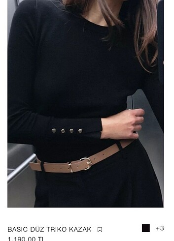 Zara ZARA BASIC SIYAH TRIKO (S)
