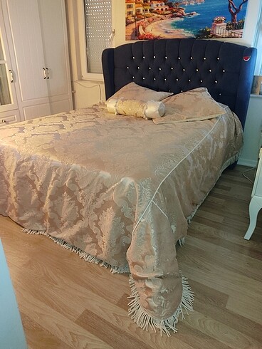 Beden camel Renk Çift kişilik yatak örtüsü