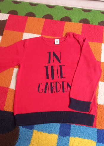 Erkek Çocuk Kırmızı Baskılı Triko Kazak - Görsel 2