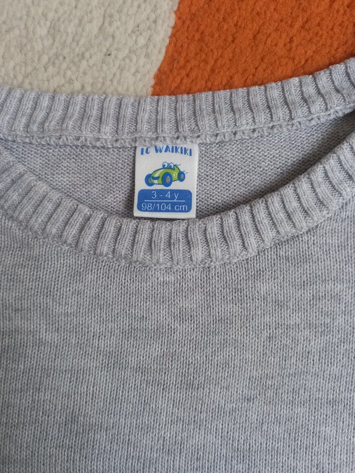 Gri Erkek Çocuk Triko Kazak - Görsel 3