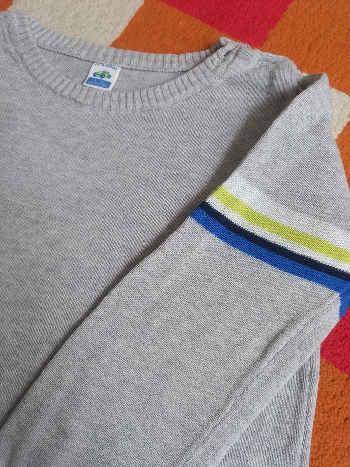 Gri Erkek Çocuk Triko Kazak - Görsel 2