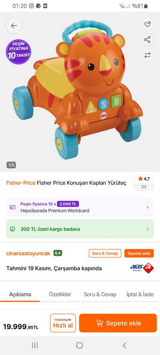 Fisher-Price Konuşan Kaplan Yürüteç - Görsel 2