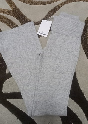 Pull&Bear Gri Kadın  İspanyol Paça Pantolon - Görsel 5