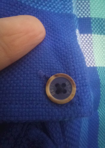 U.S. Polo Mavi Ekose Desenli Erkek Gömlek M beden - Görsel 5