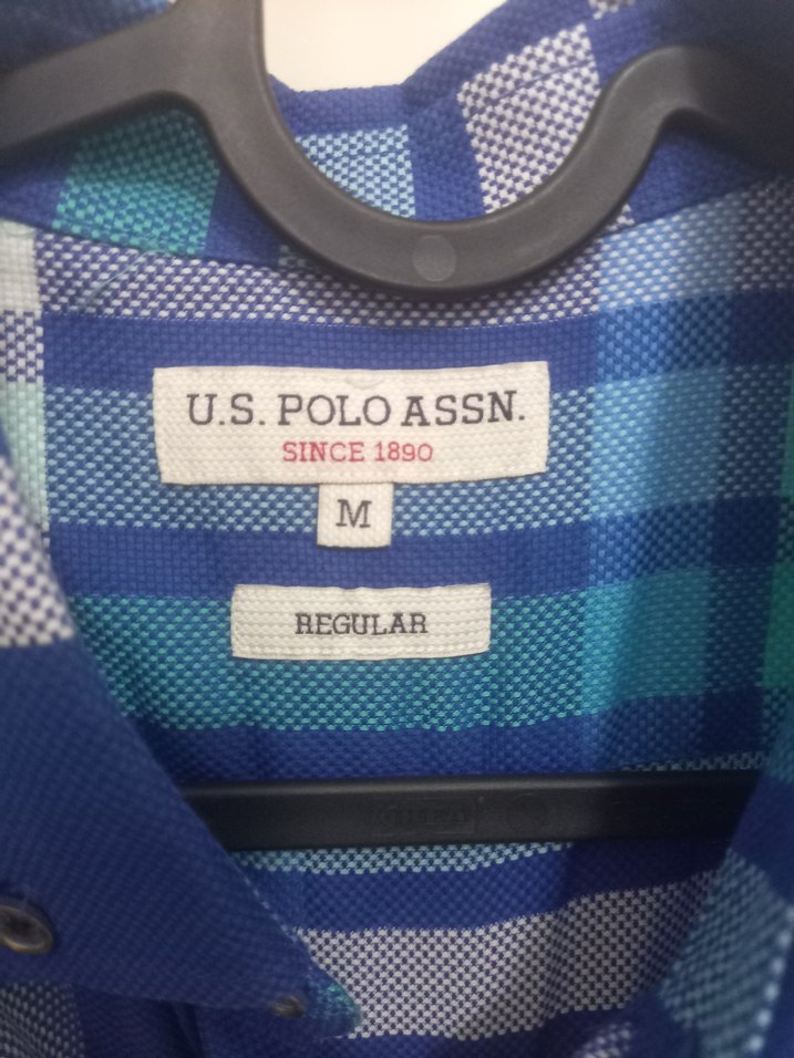 U.S. Polo Mavi Ekose Desenli Erkek Gömlek M beden - Görsel 3