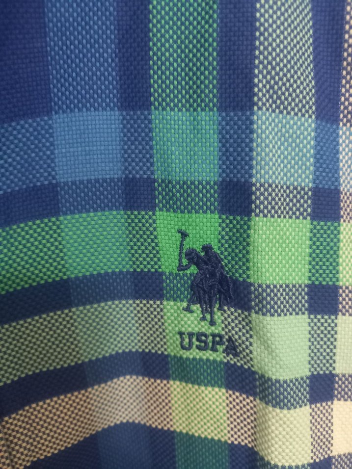 U.S. Polo Mavi Ekose Desenli Erkek Gömlek M beden - Görsel 2