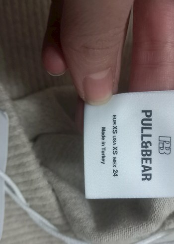 Pull&Bear  XS  bej triko tayt pantolon - Görsel 6