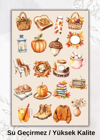 Su Geçirmez Yüksek Kaliteli Sonbahar Sticker