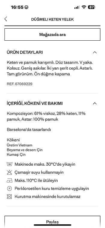 s Beden beyaz Renk Mango düğmeli keten yelek
