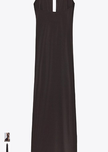 Zara Kahverengi Uzun Halter Elbise Zara