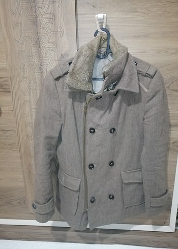 Kahverengi Erkek Midi Boy Düğmeli Kaban - Görsel 2