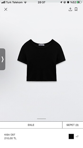 Zara Zara kısa kollu crop