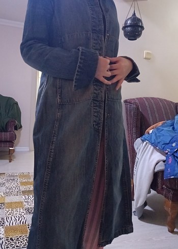 Stradivarius Koyu Mavi Uzun Denim
