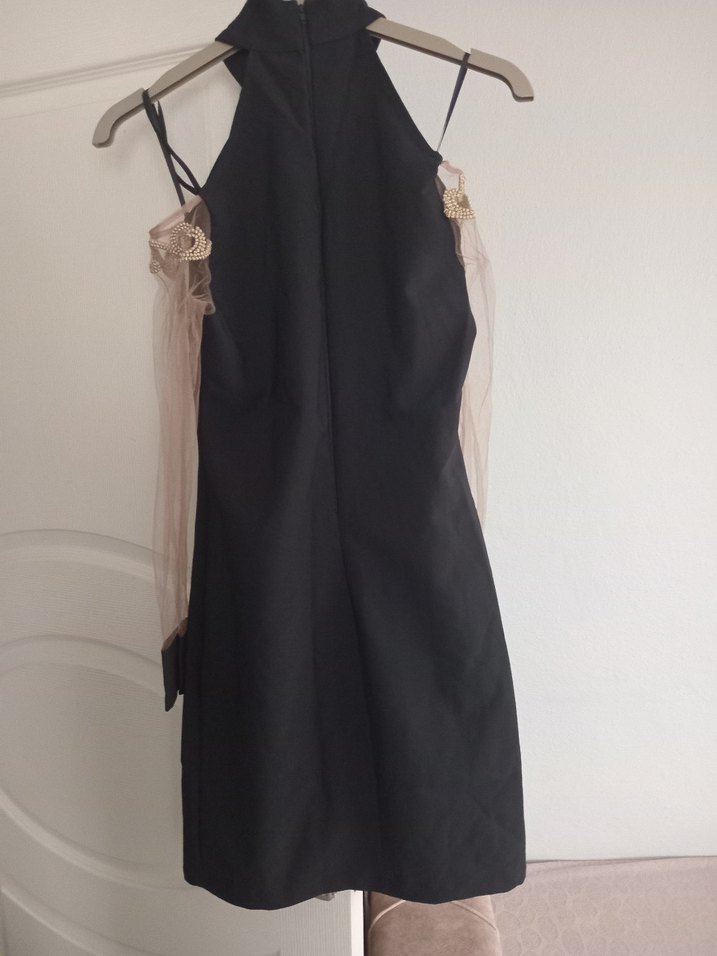 Siyah Nakışlı Abiye Elbise - Görsel 2