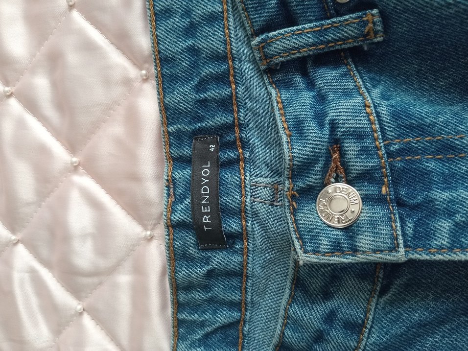 Bol Kesim Mavi Midi Denim Pantolon - Görsel 3