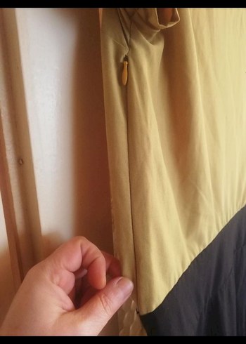 Bej Siyah Kuşaklı Uzun Kadın Elbise - Görsel 5