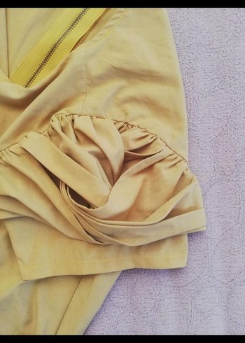 Bej Siyah Kuşaklı Uzun Kadın Elbise - Görsel 2