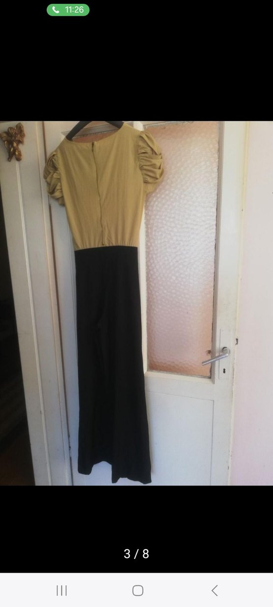 Bej Siyah Kuşaklı Uzun Kadın Elbise - Görsel 3