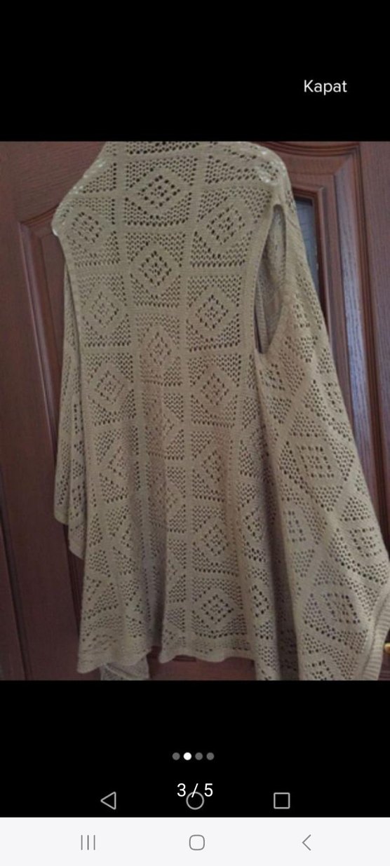 Bej Örgü Bohem Kadın Yelek - Görsel 3