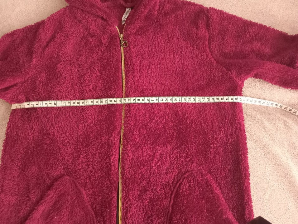 Bordo Kapüşonlu Fermuarlı Kadın Ceket - Görsel 5