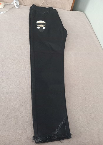 Siyah Midi Kadın Kot Pantolon - Görsel 2