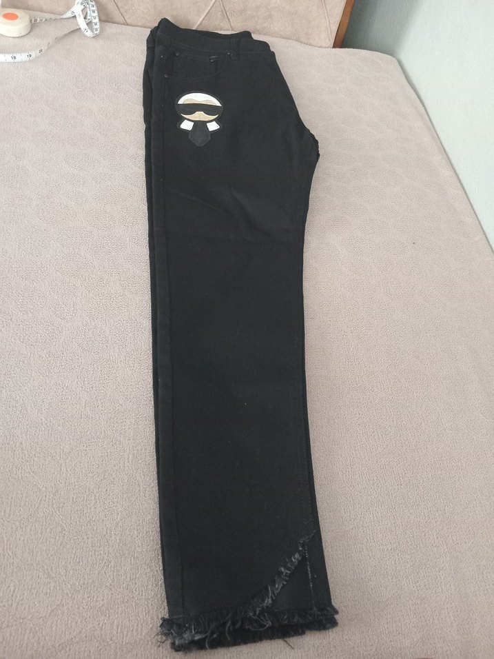 Siyah Midi Kadın Kot Pantolon - Görsel 2