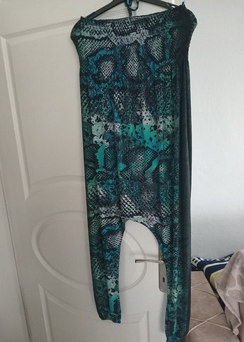 Kadın Lacivert Uzun Boyundan Askılı Salaş Tulum - Görsel 2