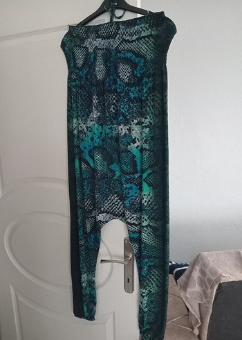 Kadın Lacivert Uzun Boyundan Askılı Salaş Tulum - Görsel 4