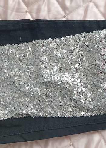 Kızlar için siyah simli jeans - Görsel 3