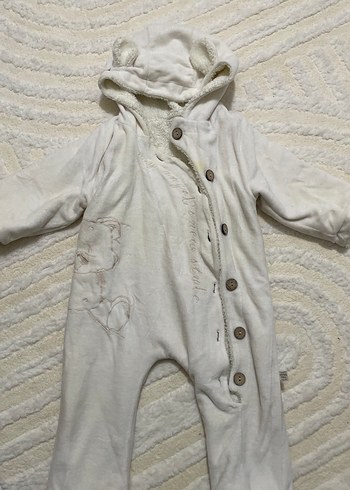 Düğmeli Beyaz Bebek Tulumu - Görsel 5