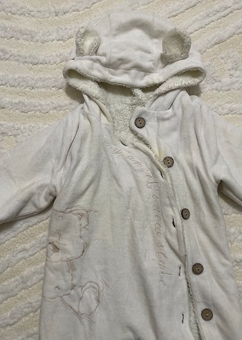 Düğmeli Beyaz Bebek Tulumu - Görsel 3