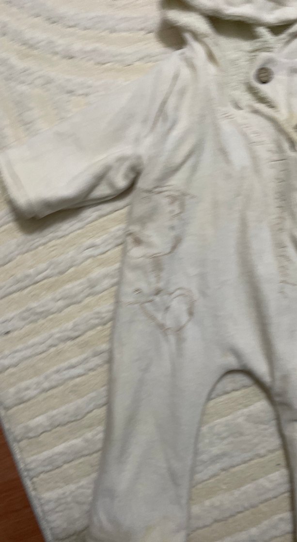 Düğmeli Beyaz Bebek Tulumu - Görsel 2