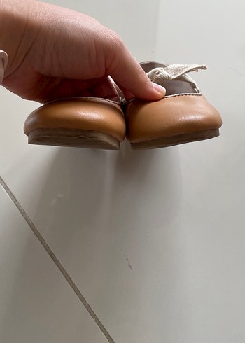 Kız Çocuk Bej Deri Babet Ayakkabı - Görsel 5