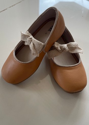 Kız Çocuk Bej Deri Babet Ayakkabı - Görsel 2