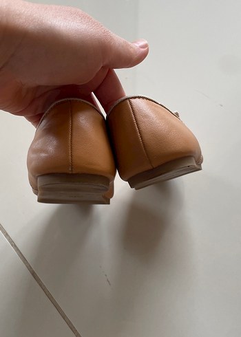 Kız Çocuk Bej Deri Babet Ayakkabı - Görsel 6