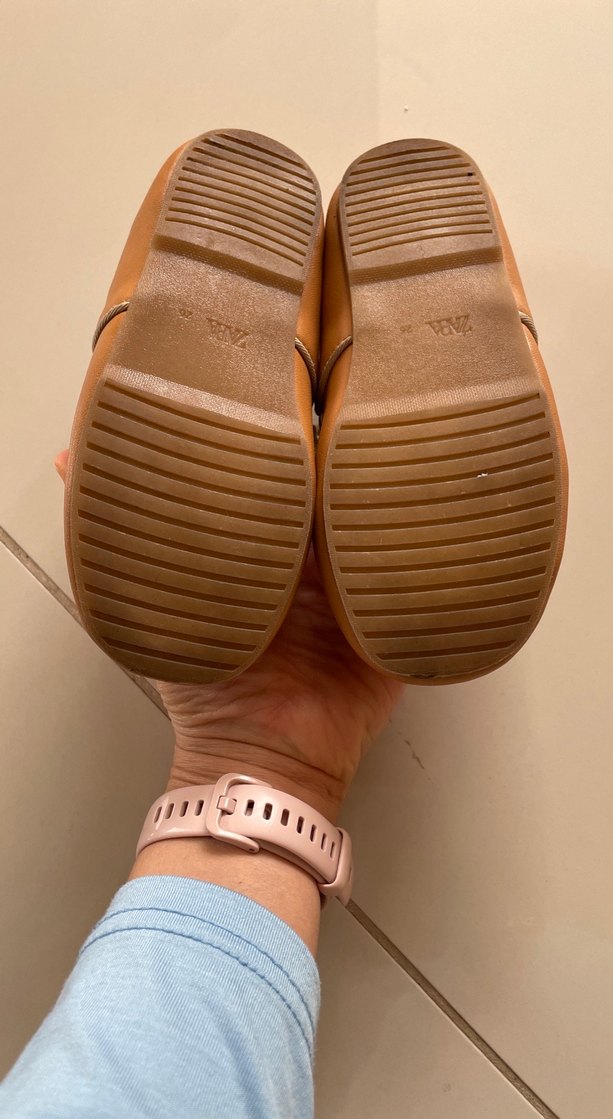 Kız Çocuk Bej Deri Babet Ayakkabı - Görsel 4