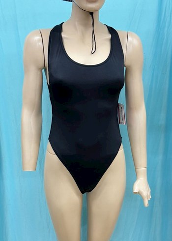 Siyah Strappy Spor Kadın Mayo