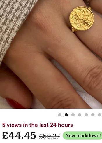 Vintage Altın Yüzük - Görsel 8