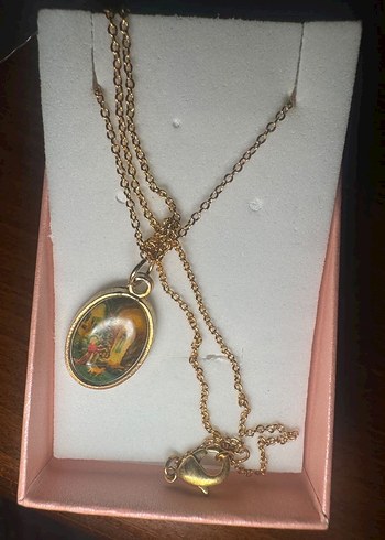 Baskılı Vintage gümüş Kolye - Görsel 3