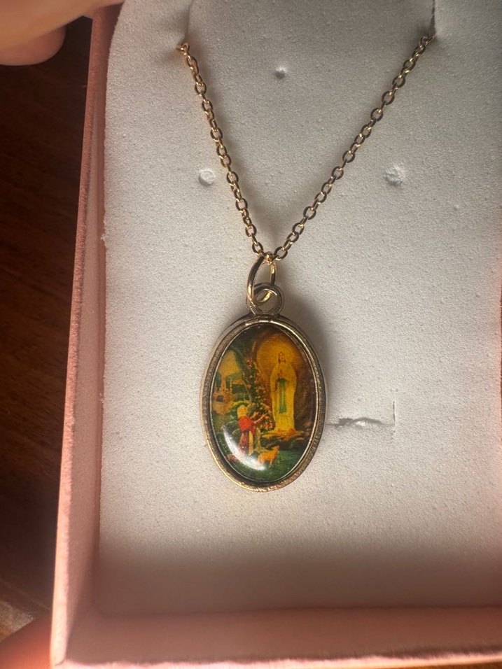 Baskılı Vintage gümüş Kolye - Görsel 2