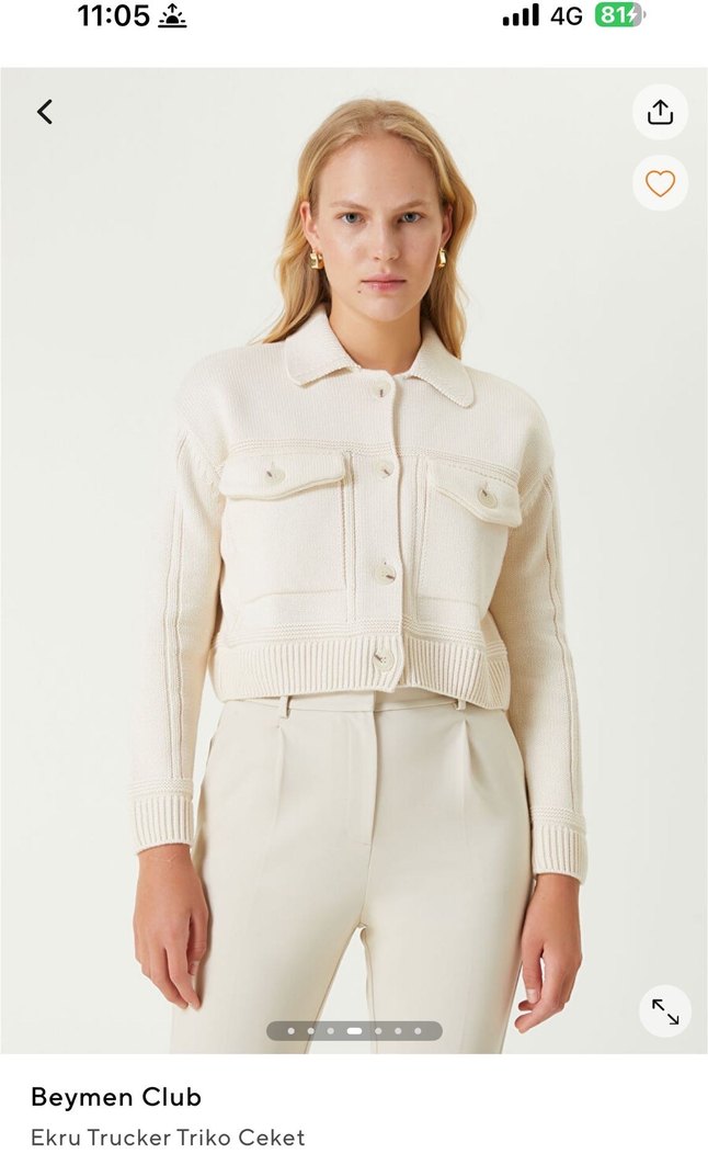 Bej Mini Kadın Hırka - Görsel 3