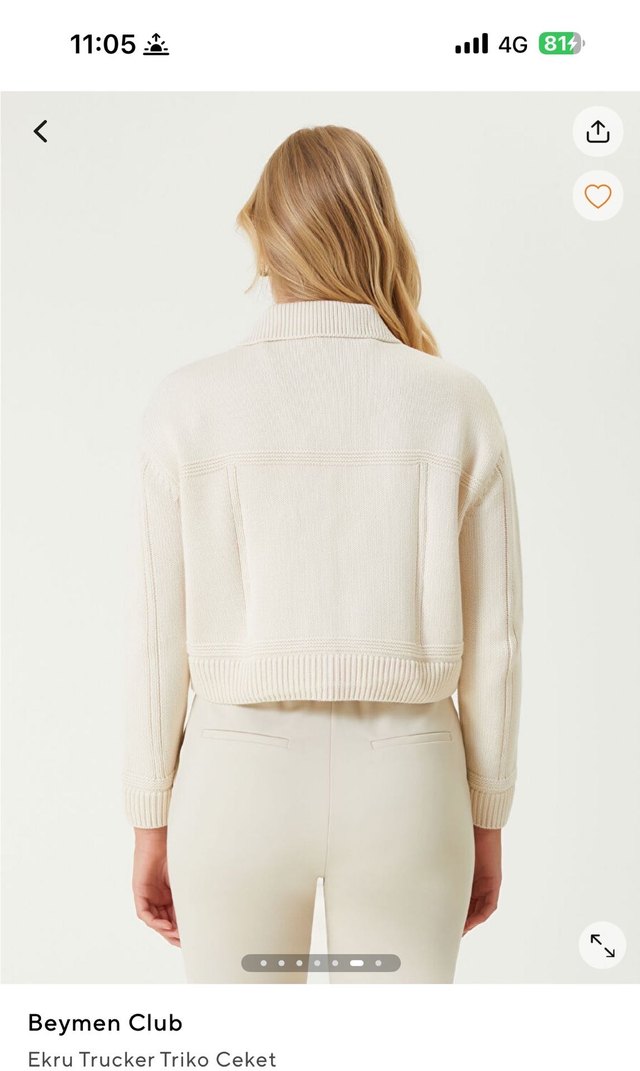 Bej Mini Kadın Hırka - Görsel 4