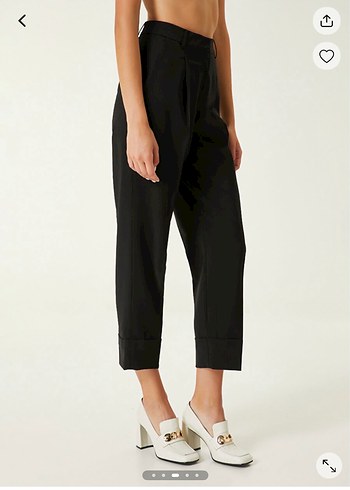 Network Kadın Siyah yün Kumaş Pantolon - Görsel 2