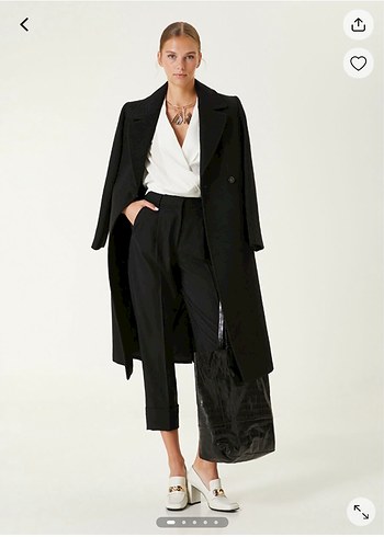 Network Kadın Siyah yün Kumaş Pantolon - Görsel 6