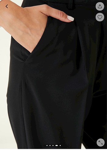 Network Kadın Siyah yün Kumaş Pantolon - Görsel 3