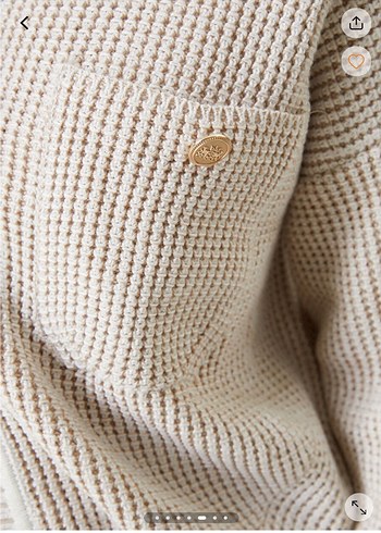 Bej Düğmeli Midi Kadın Hırka - Görsel 6